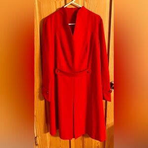 NWT Tavrovska Red Structured High-Neck Midi Power Dress Size 48 EU  14 US Modest